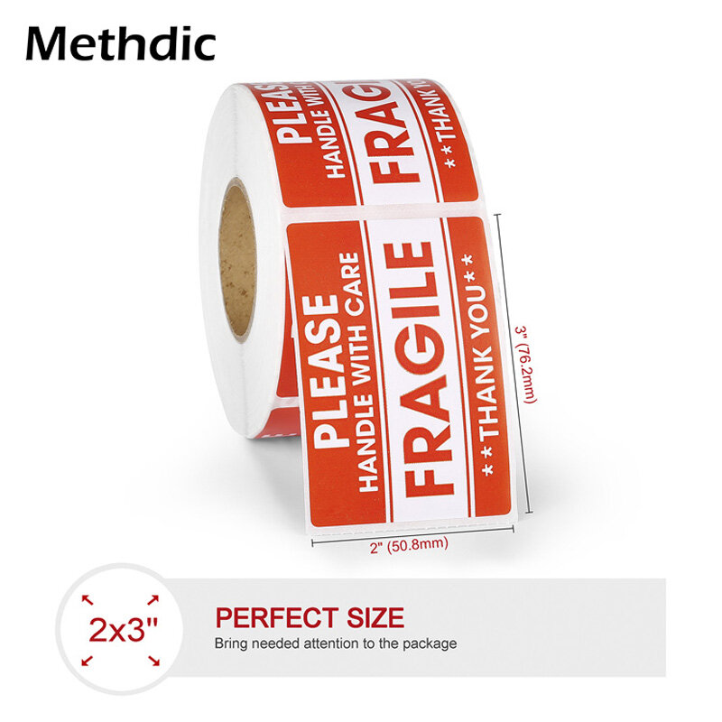 Methdic 500 Label Stiker Peringatan Perekat Kuat Label Pengiriman untuk Kemasan