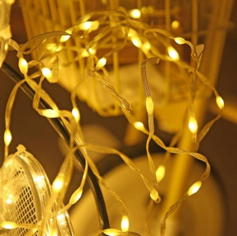 Tira de luces LED de cuero para exteriores, guirnalda de luces de hadas para el jardín, decoración navideña y de boda, impermeable, 2m, 20led