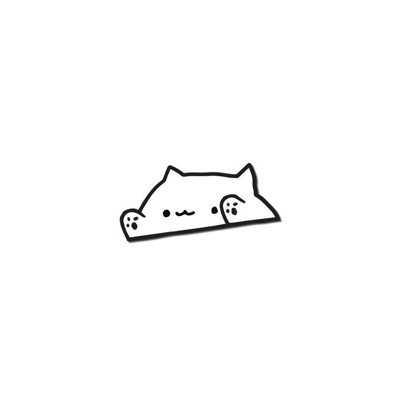 CMCT Kartun Bongo Kucing Otomotif Bagian Jendela Bentuk 19Cm * 8Cm Penutup Goresan Stiker Tahan Air PVC