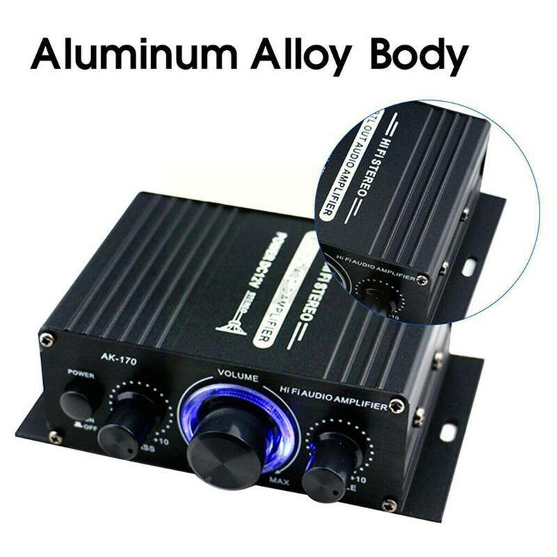 Amplificador de áudio mp3 para carro, 2 canais de carro, liga de alumínio, mini, mini, 12v, 400w, hi-fi, digital, amplifier, áudio doméstico, mp3