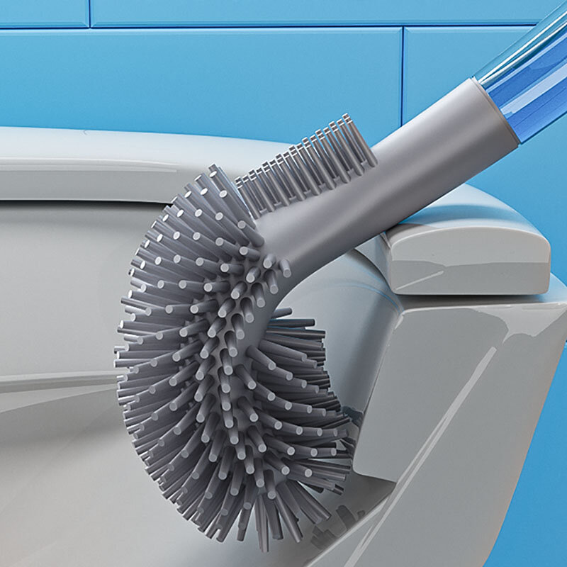 Nova escova de vaso sanitário com tubo de limpeza tpr canto escova de limpeza parede-livre perfurada ferramenta de limpeza do agregado familiar acessórios do banheiro