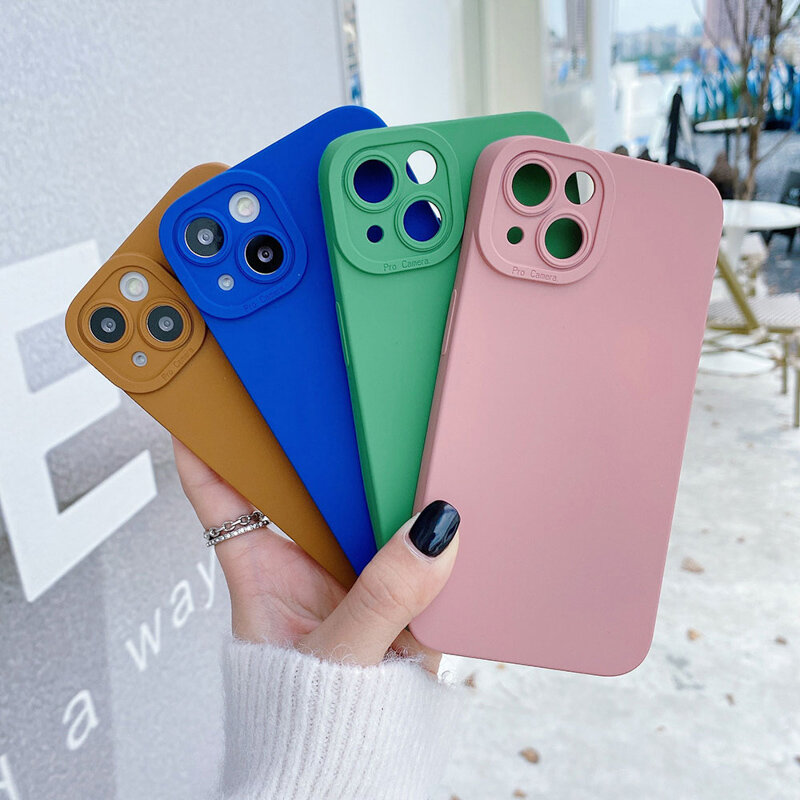 Fashion Case For iPhone 11 Cases Silicone Lens Protection Funda iPhone 12 11 13 Pro Max SE 2020 7 8 Plus X XR XS Anti Fall Cover