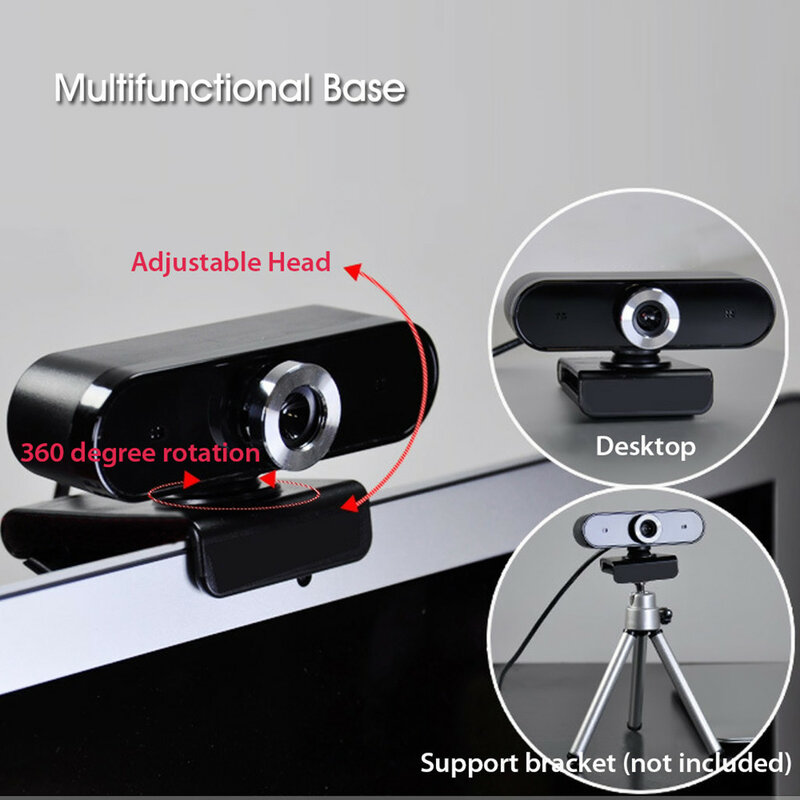 Webcam LED USB Plug Bermain 12MP HD Kamera Web Built-In Mikrofon HD Live Kursus Konferensi Layar Lebar Rekaman Video web Cam