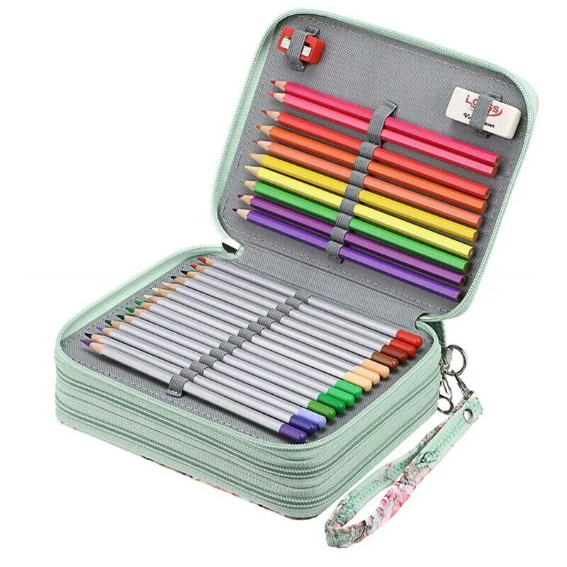 Boîte à stylos scolaire de style Kawaii, crayons avec porte-crayon et grande cartouche, papeterie coréenne à trous, motif singe mignon et abeille, 72/20