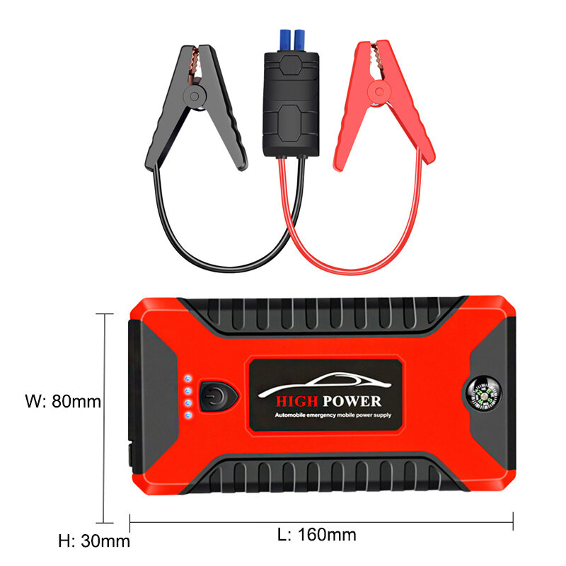 arrancador bateria coche banco de energía 20000mA 600A 12V salida cargador de arranque de emergencia portátil para coches Booster de batería dispositivo de arranque
