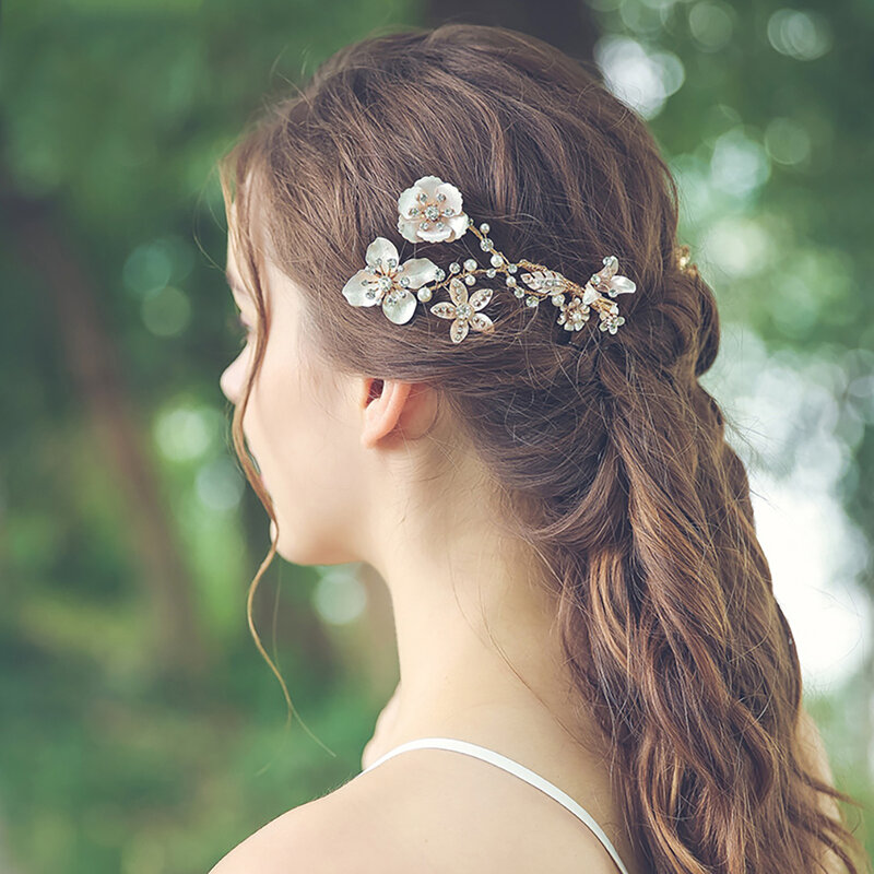 Pinzas para el pelo de cristal con perlas para mujer, accesorios para el cabello, horquillas para el pelo, adornos para el pelo de novia, joyería
