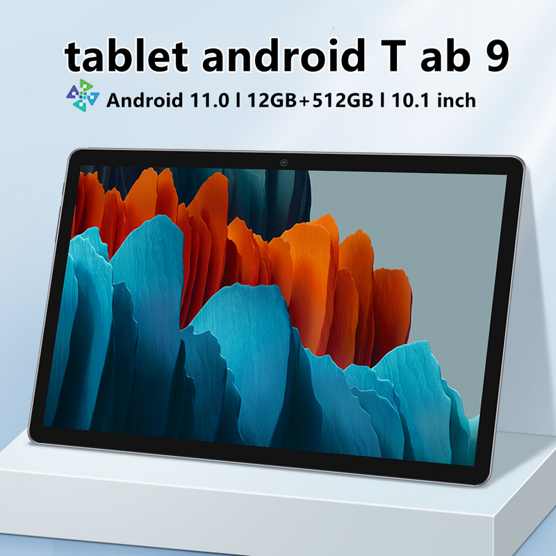 Tablet 10 Inci Tablet Pc Tab 9 Tablet Android 12GB RAM + ROM 512GB dengan Alas Pena Android 11.0 Panggilan Tablet 10 Core Sim Ganda
