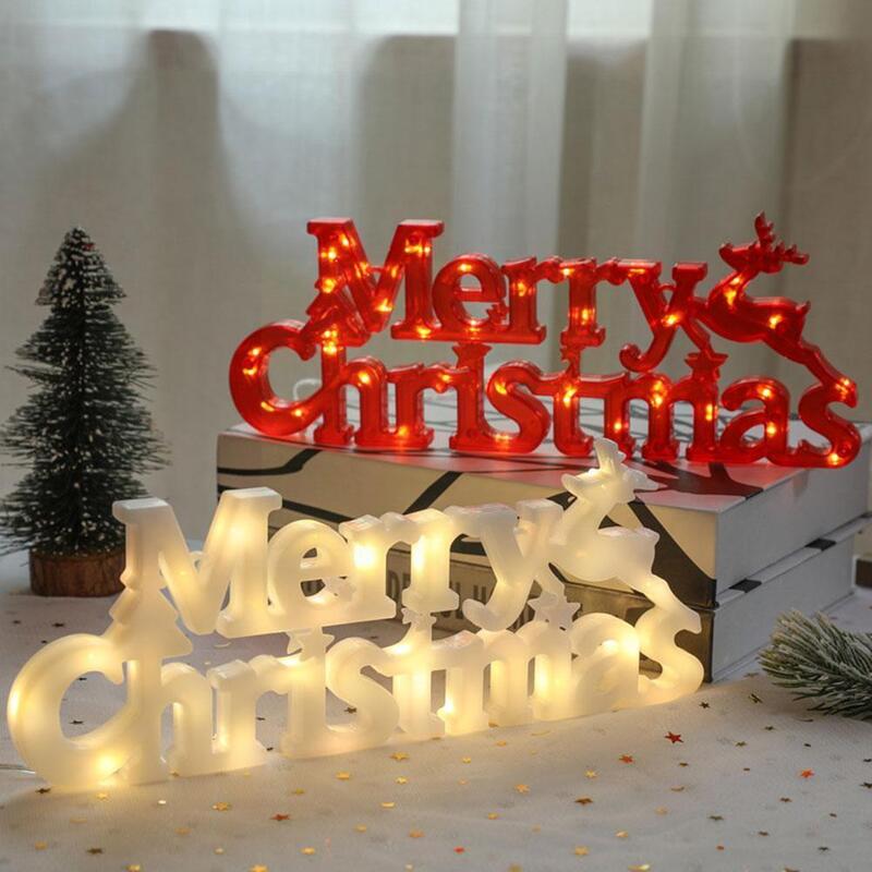 Weihnachten Brief Licht Frohe Weihnachten LED String Lichter Weihnachten Girlande Dekoration Hängen Lichter Für Home Party Decor R0Q9