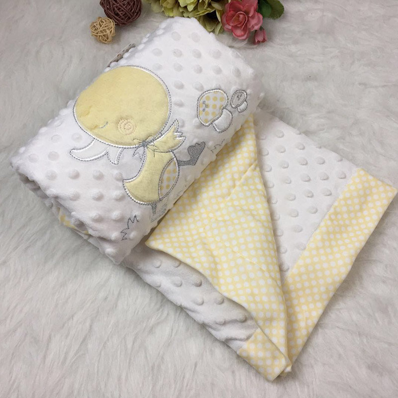 Cobertor para ar-condicionado de bebê, cobertor universal com estampa animal de bordado duplo multifuncional super macio