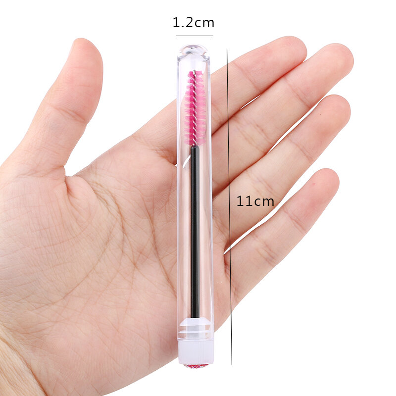 10pcs Pink Eyelashes Brushes Reusable Eyebrow Brush for Eyelash Extension Crystal Eyelash Brush Mascara Tube Make Up Hot Sales