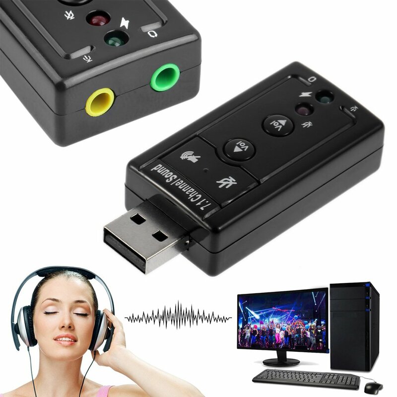 7,1 externe USB Soundkarte USB zu Jack 3,5mm Kopfhörer Audio Adapter Micphone Sound Karte für Mac Compter Android linux
