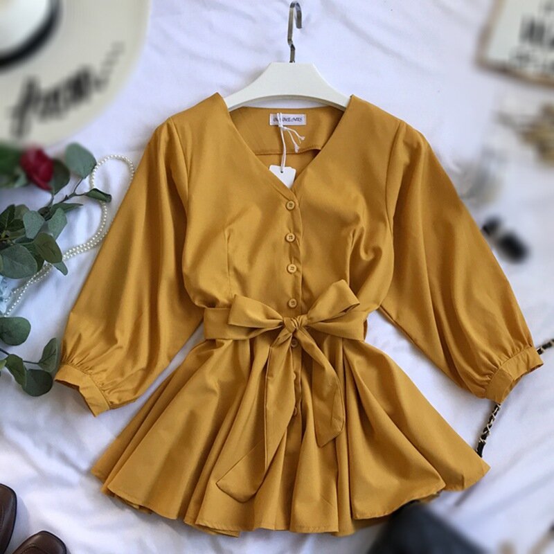EFINNY-Blusa de oficina para mujer, camisa elegante para primavera y otoño, 2021