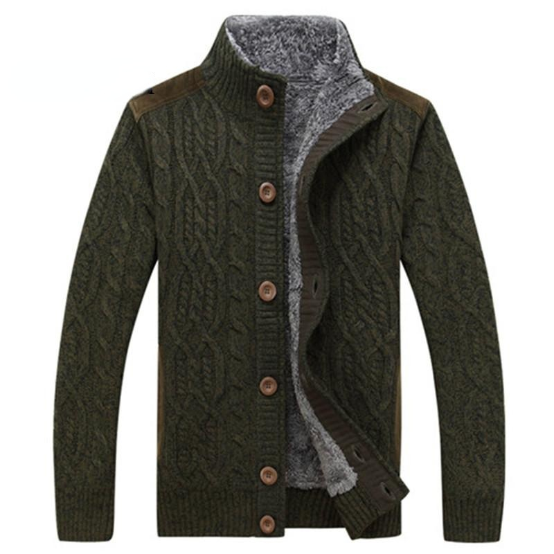 Modello maglieria Cardigan uomo maglione uomo inverno caldo spesso velluto maglione monopetto Casual uomo maglione New Fashion