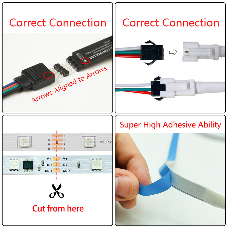 Led diody na wstążce RGBIC WS2812B RGB 5050 USB Bluetooth DC5V 1-30M indywidualnie adresowane elastyczna dioda dla TV komputer sypialnia