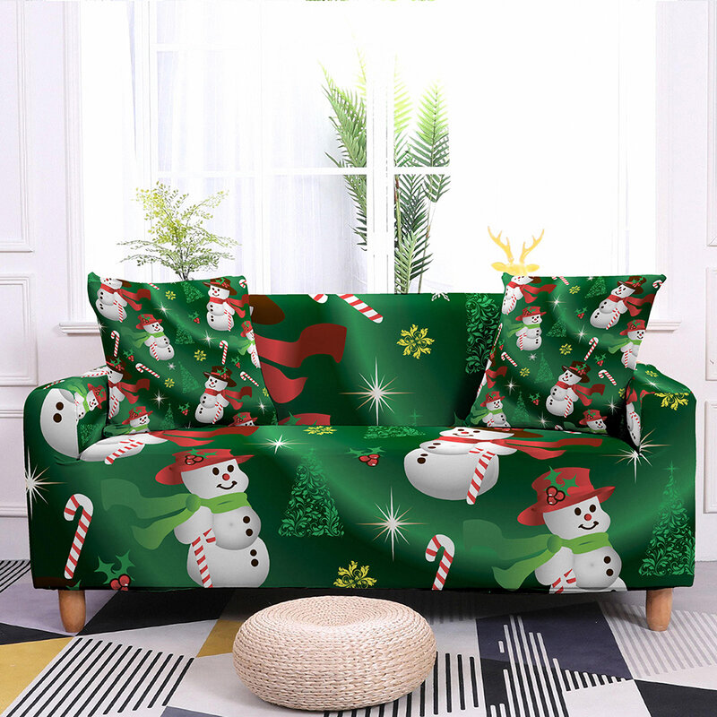 Kerst Sofa Cover Elastische Sofa Cover Voor Woonkamer Sectionele Hoekbank Cover Stretch Hoes Bank Protector 1-4 zits