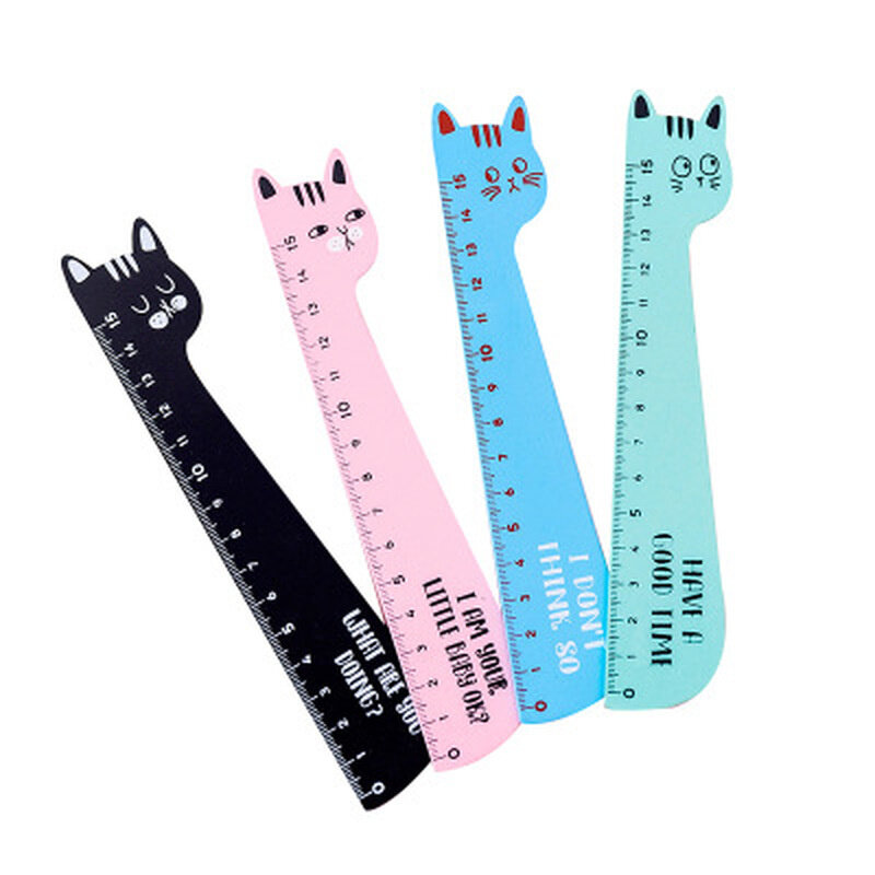 Cute Cat Ruler Stationery Cartoon set of Drafting Rules School Student Supplies 