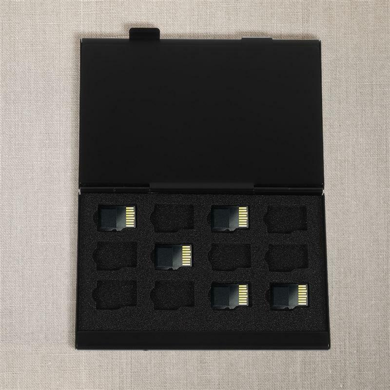 Caja de almacenamiento de tarjeta TF de 24 ranuras, soporte de tarjeta antiestático portátil de aleación de aluminio