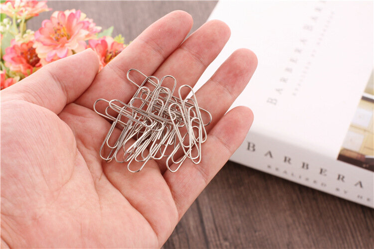 1box Paper Clips Office Supplies Paper Clips Retro Pin Binding Stationery