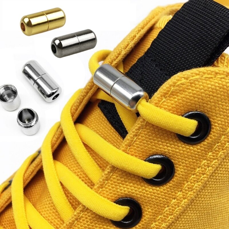 10 sztuk elastyczne sznurowadła klamrami metalowe klamry zamka kapsułki końcówki sznurówki których nie trzeba wiązać Tieless elastyczne leniwy Shoelace Accessries