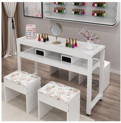 Manicure table chair set simple single double manicure table glass surface economic small net red table