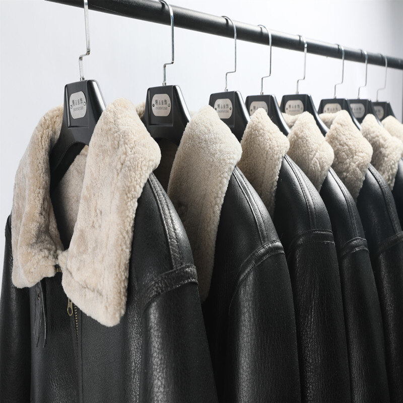 2021 estilo militar preto b3 bombardeiro genuíno shearling casaco plus size 10xl real natural pele de carneiro russo inverno quente jaqueta