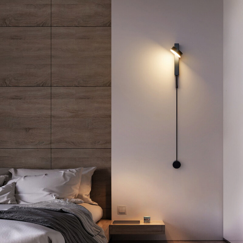 Modern Minimalist Wall Lamps Living Room Bedroom Bedside 16W AC96V-260V LED Sconce black white Lamp Aisle Lighting decoration
