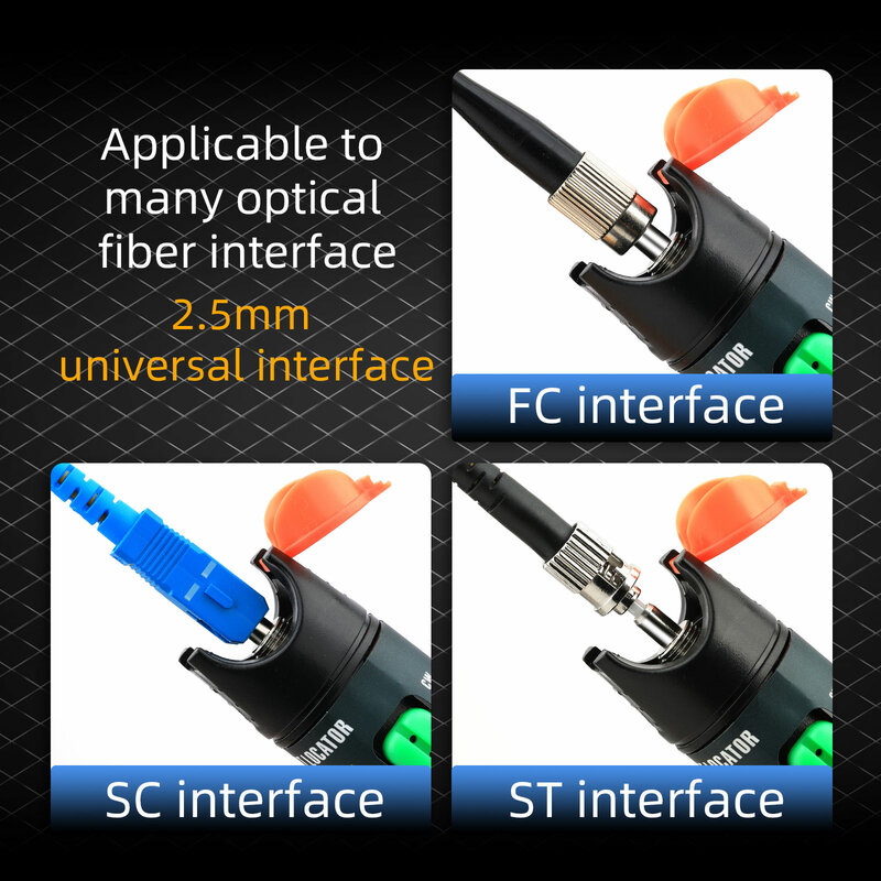 Ferramenta de teste do detector de falhas da fibra ótica do verificador do cabo da fibra do localizador visual da falha de ftth vlf 5mw-50mw