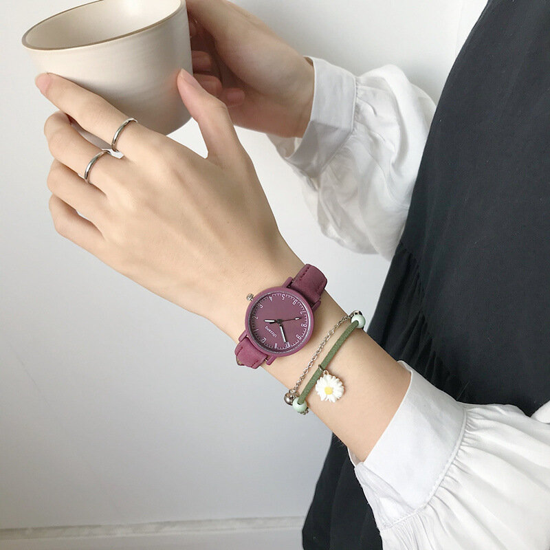 Vintage Leder Einfache Frauen Uhren Ulzzang Marke Mode Quarzuhr Qualitäten Damen Armbanduhren Retro Casual Weibliche Uhr