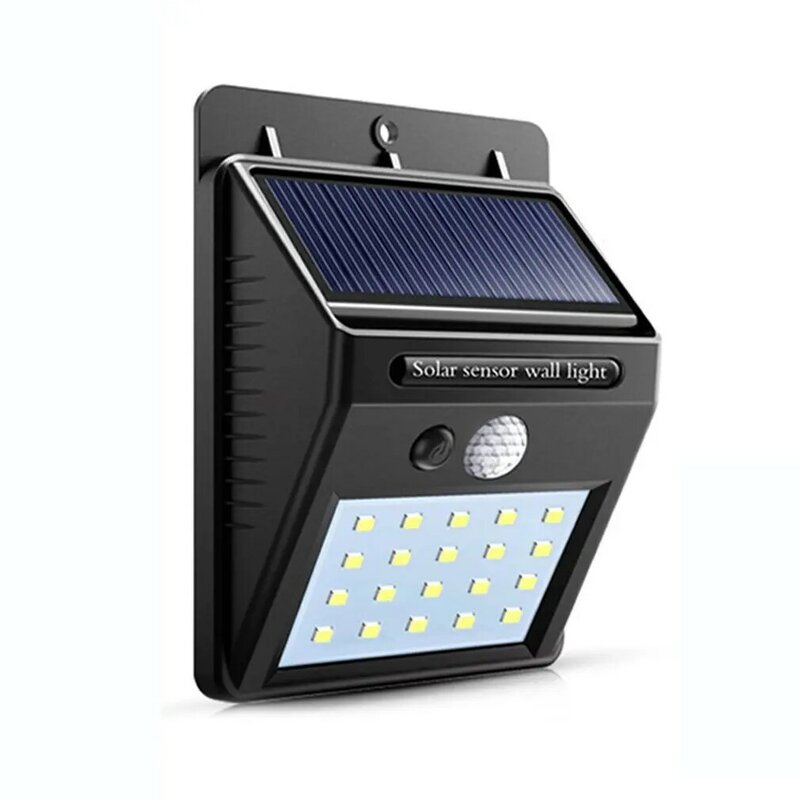 Luz Solar LED para exteriores, lámpara alimentada por la luz del sol, impermeable, con Sensor de movimiento PIR, para decoración de jardín, 20 LED