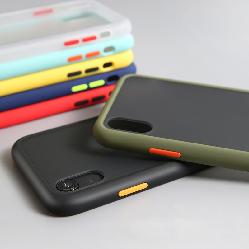 Color Frame Transparent Matte Phone Case For Xiaomi Redmi CC9 CC9E Mi A3 Lite Note 6 7 7S 7A 8 8A 8T K20 K30 9 9T 10T Pro Cover