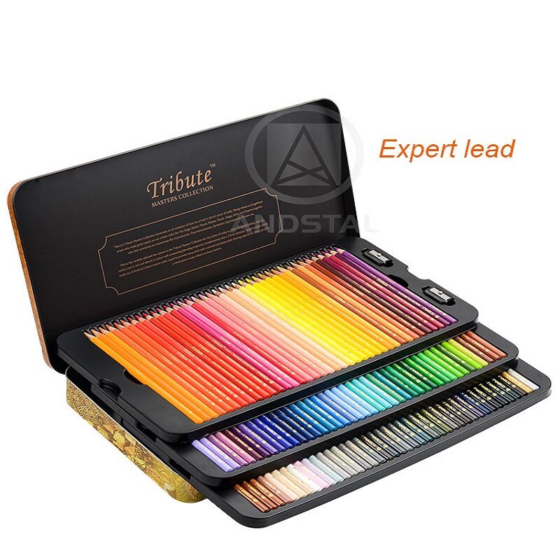 Marco-lápices de colores de aceite para artista, caja de lata de lápices de colores, suministros de arte, 120