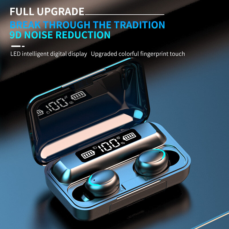TWS Bluetooth 5.0หูฟัง2000MAh กล่องชาร์จหูฟังไร้สาย9D สเตอริโอกีฬาหูฟังกันน้ำพร้อมไมโครโฟน