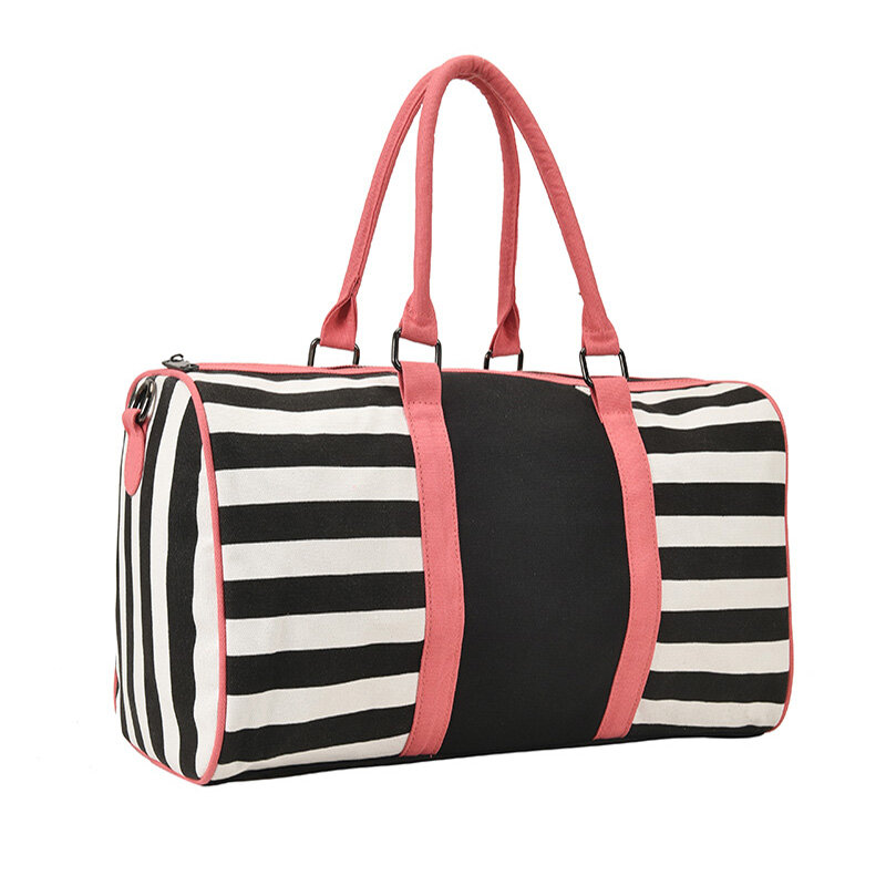 Ladies Shoulder Bags Large Capacity Canvas Travel Bags Women's Striped Handbags Hot Sale