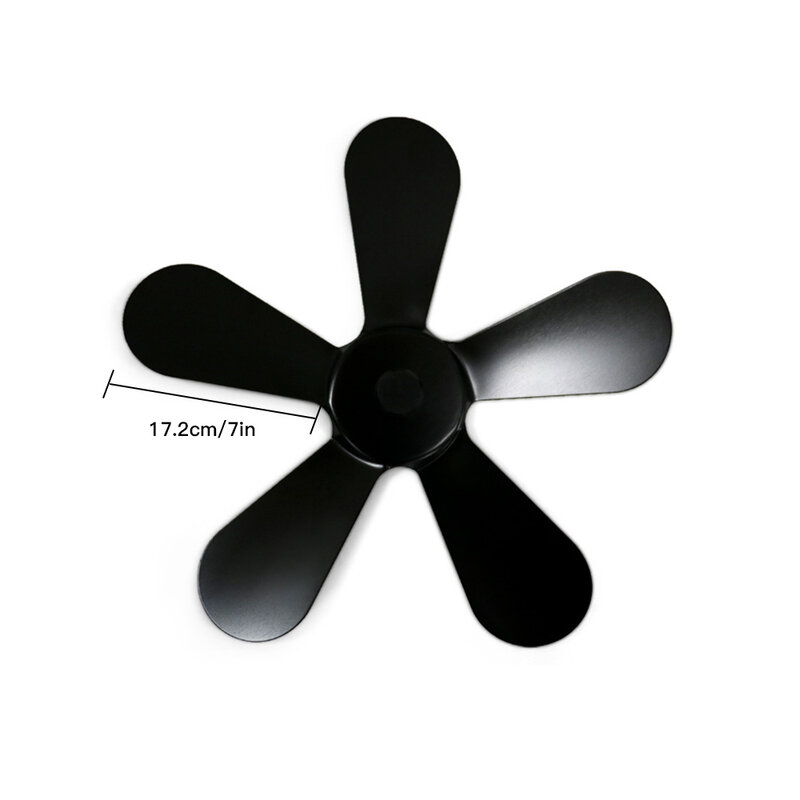 No Fan Fireplace Fan Blades With 5 Leaves Anti-Rust Wear-Resistant Heat-Resistant Stove Fan Blades Providing Enough Air Volume