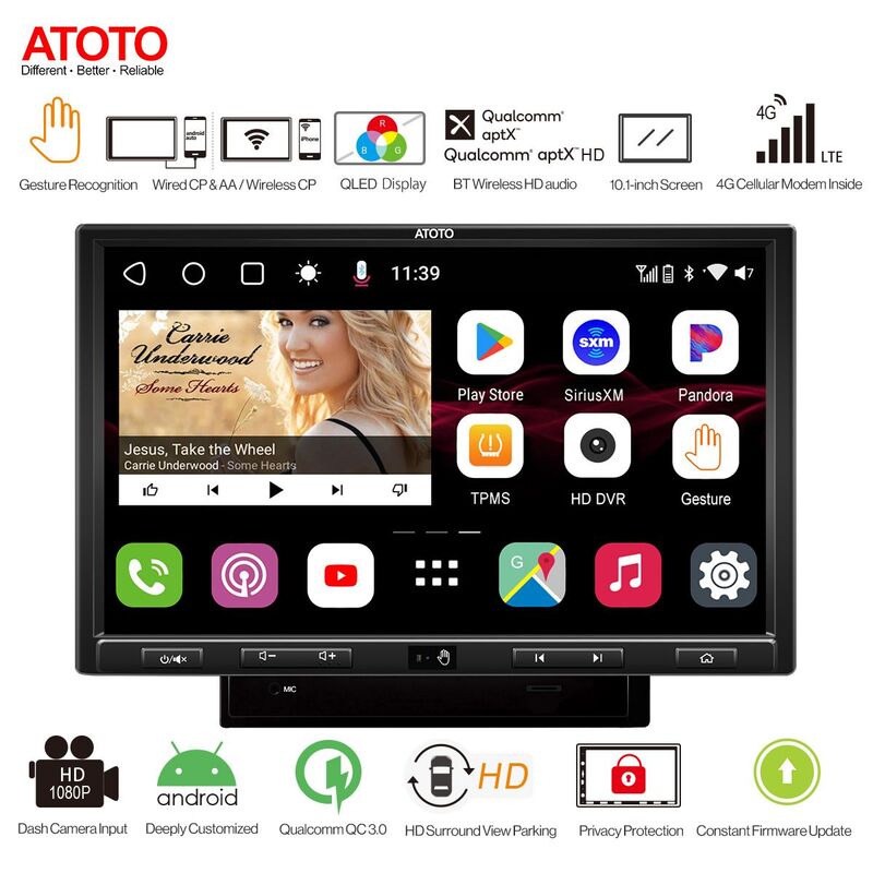 Leaprock 10,1 zoll Auto Stereo Radio GPS Navigation Android 10,0 2Din Multimedia Video Player mit Live Rückansicht/Zwei bluetooth