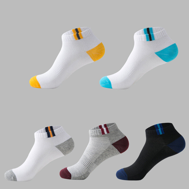 5 par = 10 pçs meias masculinas clássico marca de negócios calcetines hombre meias masculinas qualidade respirável algodão casual meias EU39-42 meias
