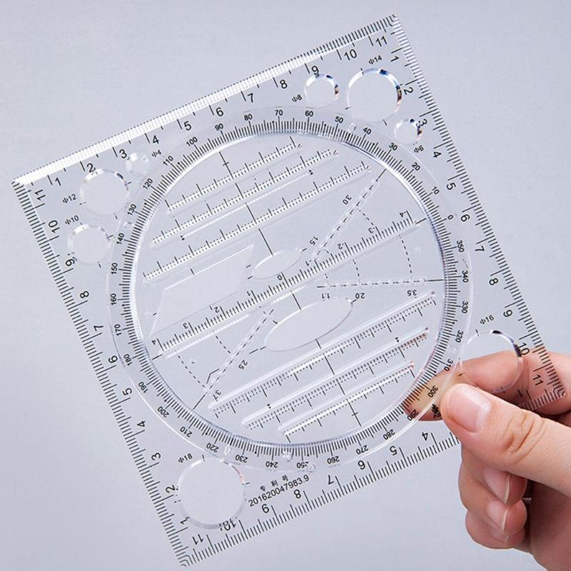 Regla de dibujo de diseño de arte multifunción, plantilla de elipse de geometría estéreo, herramientas, suministros para estudiantes