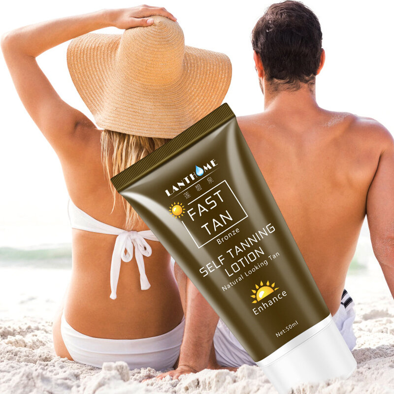 50Ml Sunless Self Tanning Lotion Brons Snel Coloring Gezicht Lichaam Natuurlijke Tan Crème