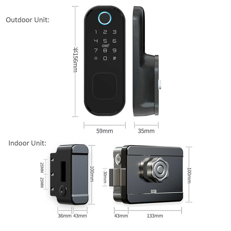 Cerradura de puerta inteligente con huella dactilar, cerrojo de Control de acceso inalámbrico con Bluetooth, código Digital de 13,56 Mhz, cierre de seguridad con asistente de Google y Alexa