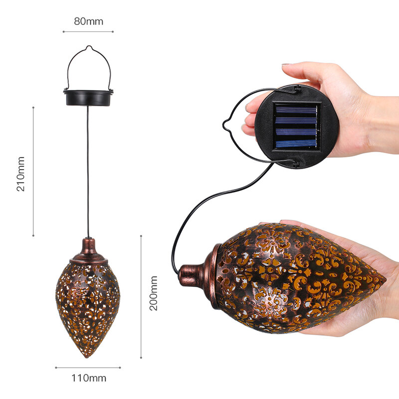 Waterproof solar garden light  LED Lantern Hanging Outdoor solar Lamp Olive Shape Sensitive Sensor Control Solar Powered lamp