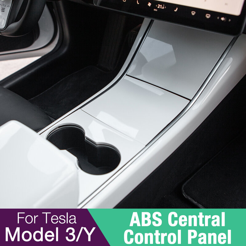 Panel de Control Central para consola Tesla modelo Y 2021, Protector de fibra de carbono mate para consola Modelo 3