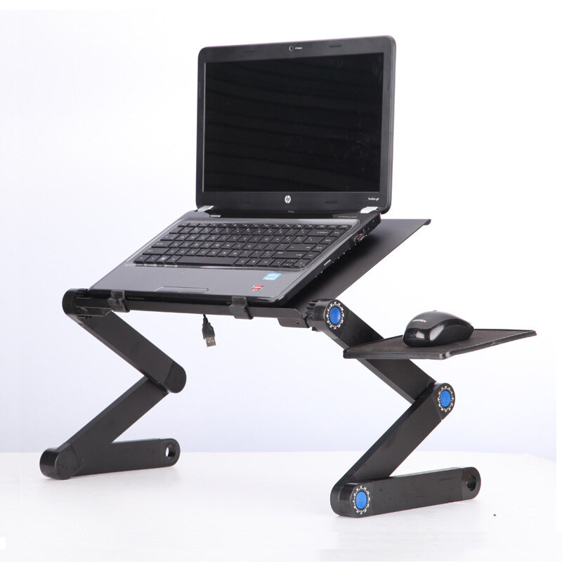 Meja Laptop Mengangkat Dapat Disesuaikan Meja Laptop Lipat Ergonomis Portabel Baki Komputer PC Meja Berdiri Notebook Berdiri dengan Kipas