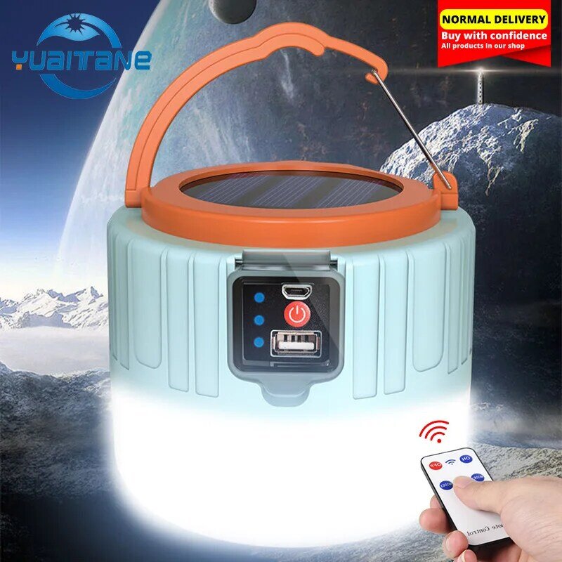 280W plus récent Camping lumière solaire extérieure USB charge 3 Mode tente lampe Portable lanterne nuit d'urgence ampoule lampe de poche pour BBQ