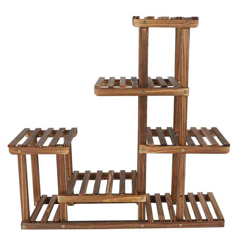 Multi-Tiers Tuin Plant Plank Houten Plant Stand Balkon Tuin Bloem Plant Stand Display Plank