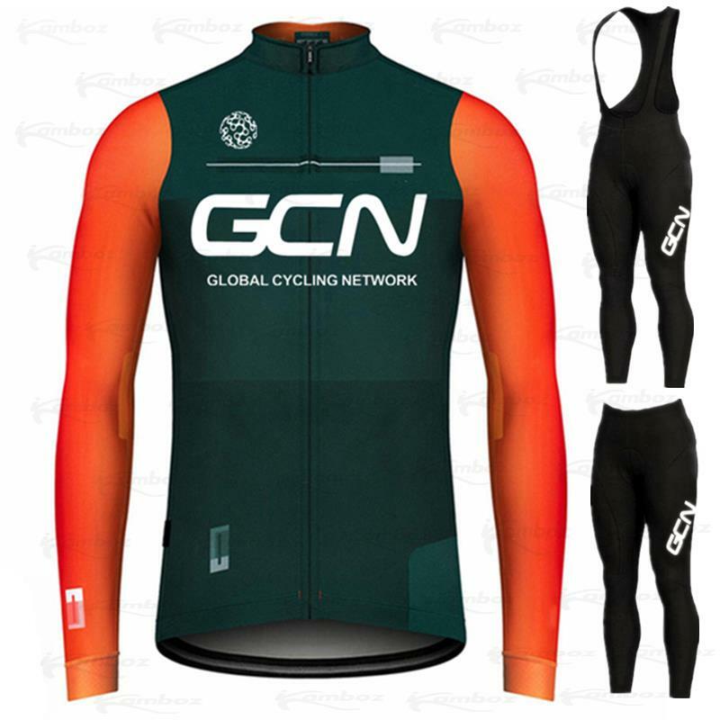 2021ใหม่ฤดูใบไม้ร่วงแขนยาวขี่จักรยาน Jersey GCN ฤดูใบไม้ผลิแข่งจักรยานชุดขี่จักรยานผู้ชาย MTB จักรย...