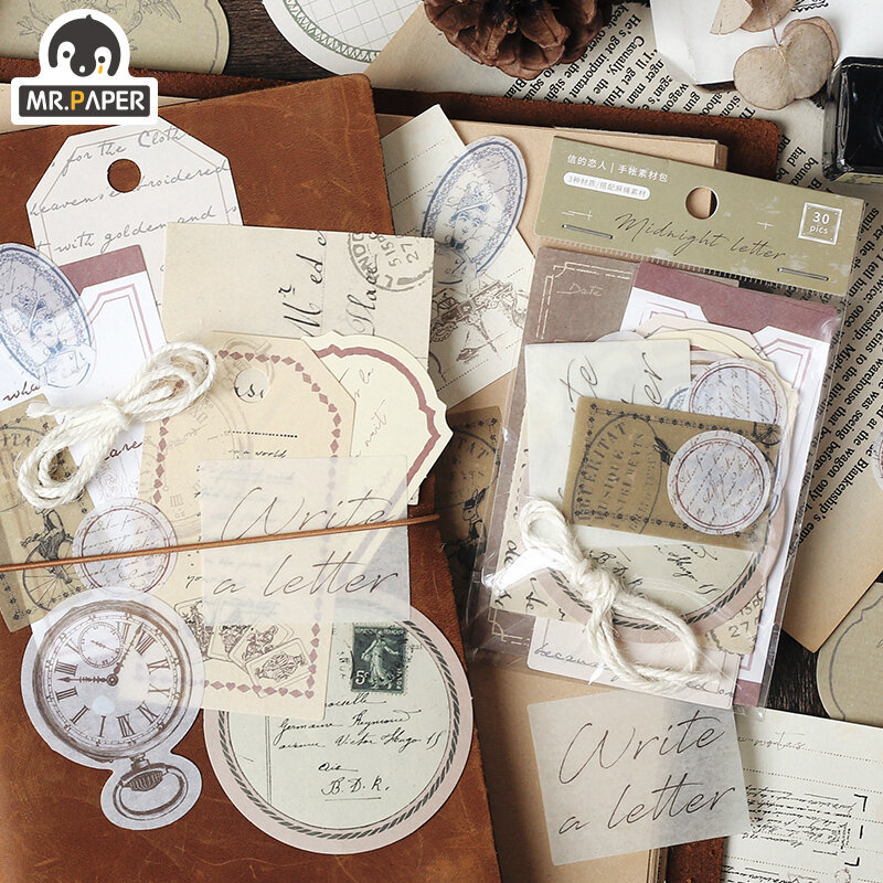 Mr.paper 30pcs 오래된 꿈 지금 종이 카드 Scrapbooking/Card Making/Journaling Project DIY Retro Phone Hangtag with Hole Cards