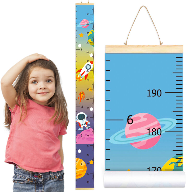 Tableau de croissance de la hauteur de bébé, cadre en bois pour enfants,  toile, tableau de