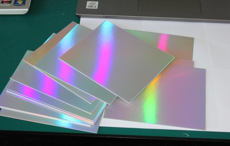 10Pcs Size 105*148mm Single Side Holographic Silver Rainbow Paper Cards 250gsm Thick Cardstock Blank Postcard