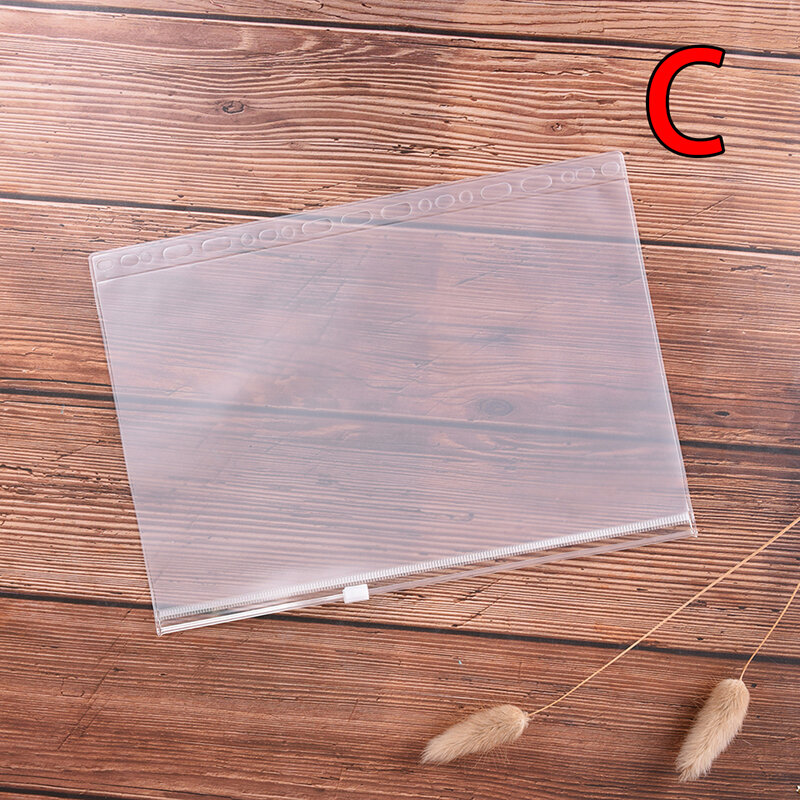 1pc A4 A5 A6 A7 B5 Datei Halter Standard 6 Löcher Transparent PVC Lose Leaf Tasche mit Selbst-styled Zipper Einreichung Produkt Binder