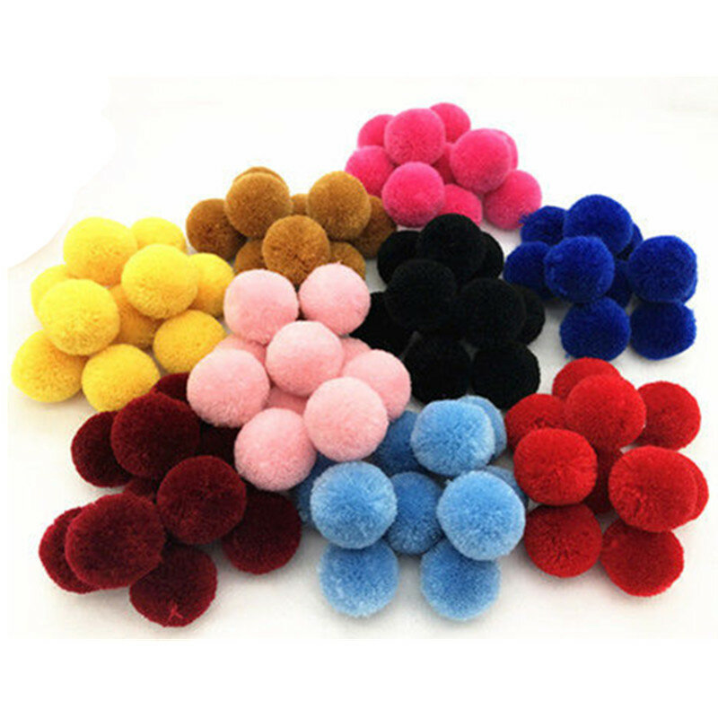 100 Pcs Brand New and High Quality Colored Fur Ball DIY DIY Crafts Ball Assorted Mixed Soft Fur Polypropylene Ball